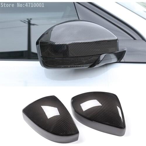 2pcs Carbon Fiber Style ABS Car Side Rearview Mirror Cap Cover Trim For Land Rover Discovery Sport Range Rover Velar Evoque
