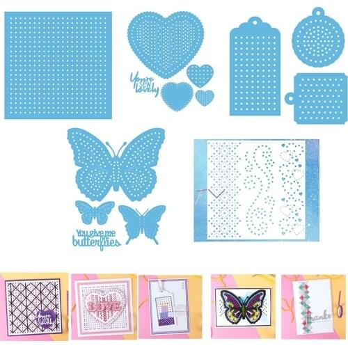 Butterflies Heart Shape Stitch It Collection Metal Cutting Dies For DIY Scrapbooking Photo Album Embossing Paper Cards Making