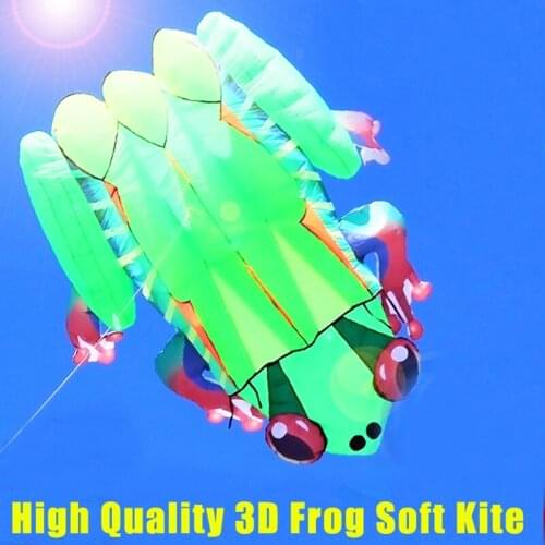 Free shipping high quality 3D eyes frog with handle line outdoor toys weifang kite factory new octopus kitesurfing soft kite
