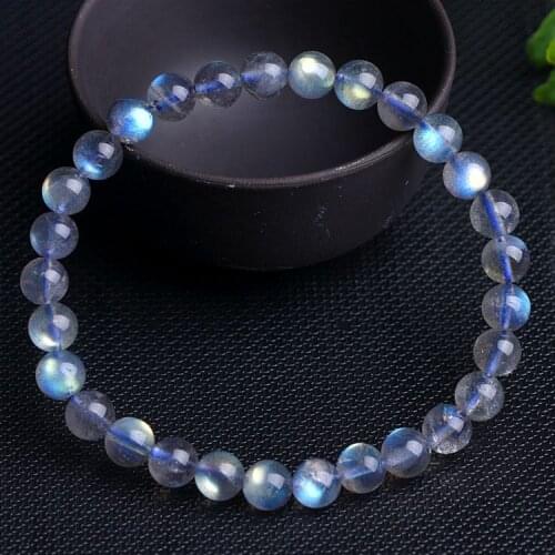 Natural Labradorite Blue Light Beads Bracelet 6mm AAAA