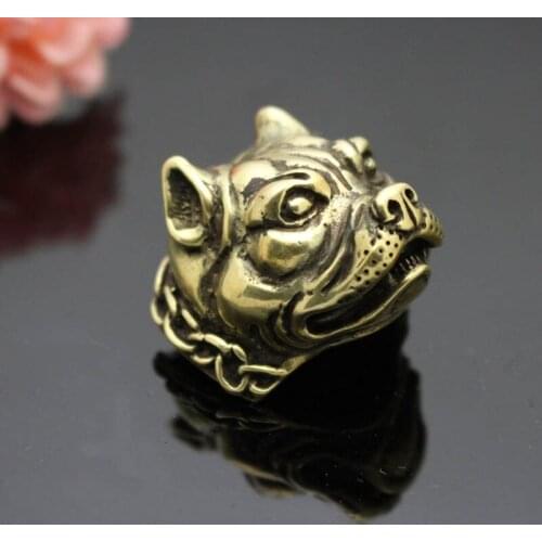 EDC DIY Brass Dog Beads Hanging Umbrella pendant Brass Knife Cendant Pendant Rope Copper Knife Fall Rope Outdoors Accessories