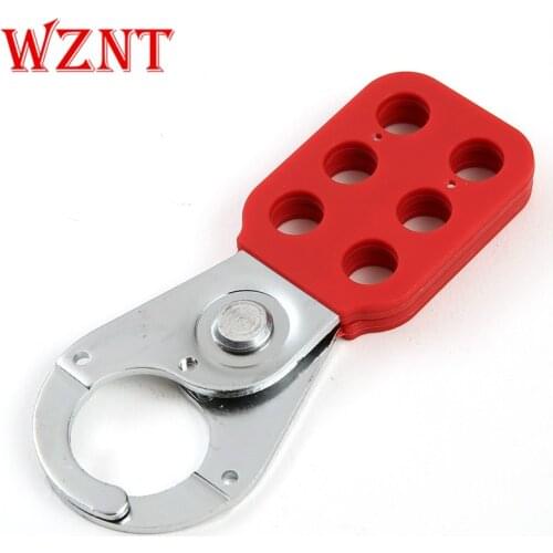 Free shipping 1'' 1.5'' 25mm 28mm 6 holes Red Vinyl Coated steel safety lockout hasp