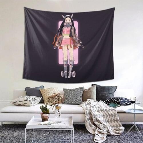 Nezuko Tapestry Anime Comic Kawaii Tapestry Wall Bedspread aesthetic Home Decor For Bedroom Dorm