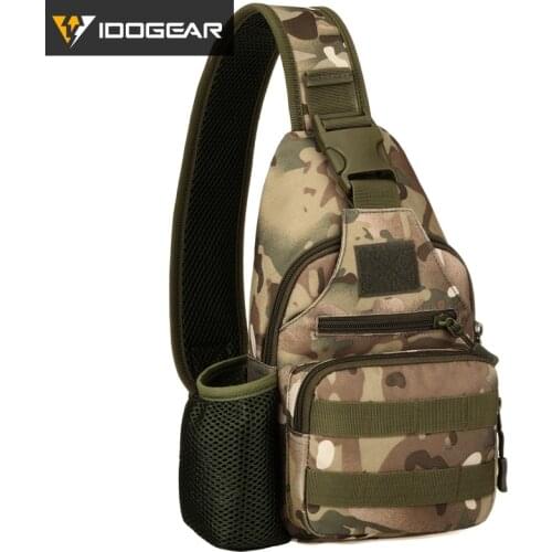 IDOGEAR Tactical USB Shoulder Bag Sling Pack Chest Bag Crossbody Daypack Hiking Camo Traveling Single Shoulder bags 3527