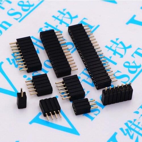 1,27mm 1,27 Pin Header Einreihige Weiblichen Abtrünnigen PCB Board Connector Pinheader 1*3/4/5 /6/8/10/12-40 p Kunststoff höhe 4