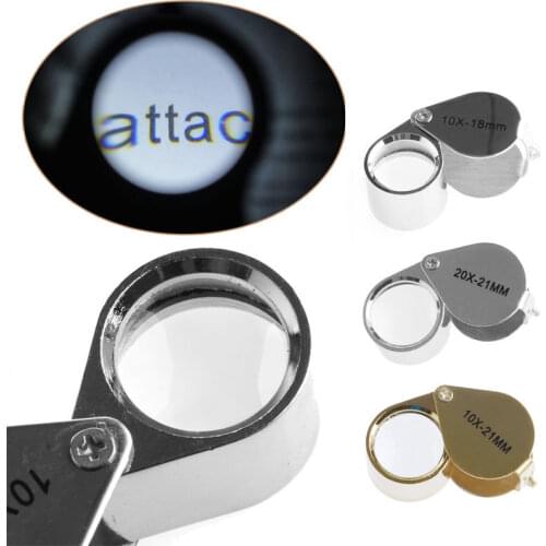 4sizes Triplet Jeweler Eye Loupe Magnifier Magnifying Glass Jewelry Diamond+Box