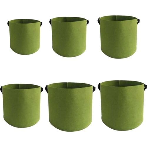 Plant Grow Bag Felt Fabric Plant Useful Flower Pot Nursery Bag Green Breathable Plant Bag Bag Round