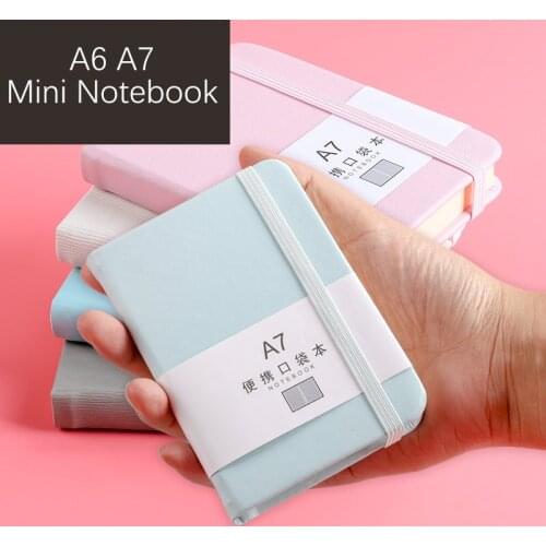2pcs Mini Notebook A6 A7 Cute Portable Pocket Notepad Memo Diary Planner Agenda Organizer writing book Office School Stationery
