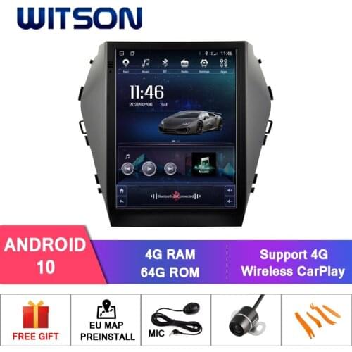 WITSON Android 11 TESLA STYLE For HYUNDAI IX45 SANTA FE 4GB 64GB Car Radio Multimedia Video Player Navigation GPS Android