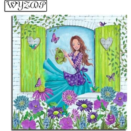5D Diamond painting Cartoon girl Pictures Full Square/Round Diamond Embroidery Cross stitch Gift Kits Home decor WYZ20210143