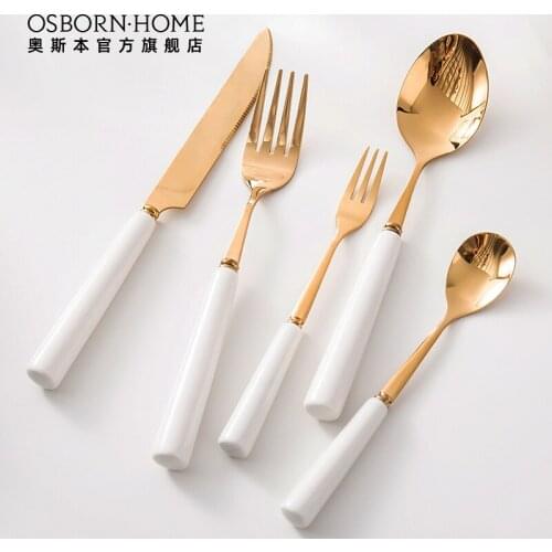 OSBORN Luxury Lighting Stainless Steel Tableware Coffee Spoon Knife And Fork Set