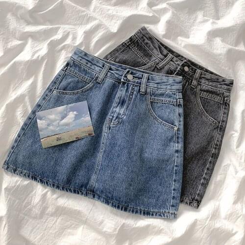 2021 spring and autumn new womens Korean version of the wild autumn and winter bag hip skirt high waist short a-line skirt