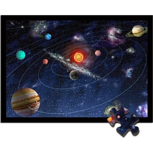 Solar system puzzles for adults Nebula Starry sky Vast universe Adornment picture custom jigsaw puzzle 1000 pieces wooden toys
