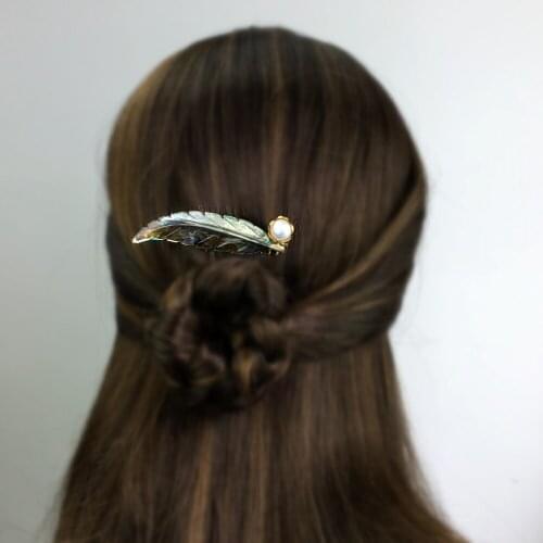 Carved Albalone Shell Hair Combs Hair Accessories For Women Freshwater Pearl Leaf Hair Comb Bijoux Cheveux Bridesmaid WIGO1496