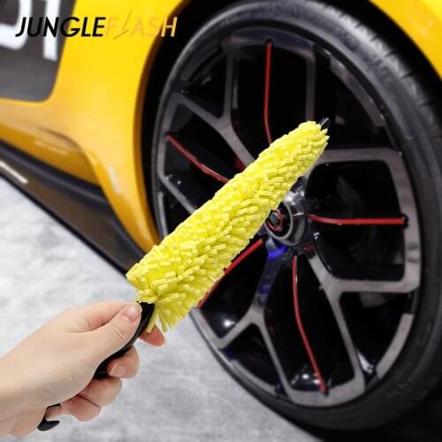 JUNGLEFLASH Car Wheel Wash Brush Plastic Handle Vehicle Cleaning Brush Wheel Rims Tire Washing Brush Auto Scrub Brush Car Wash