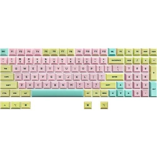 Only Keycap , Silicone Keycap 140keys / Set Waxy Pink for Mechanical Keyboard Cherry MX Switch Installation GK2 Profile