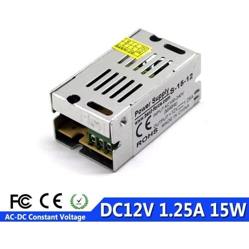 DC12V Switching Switch Power Supply 1.25A 15W Driver Voltage Transformer for Led Strip display billboard Light Lamp CCTV Monitor