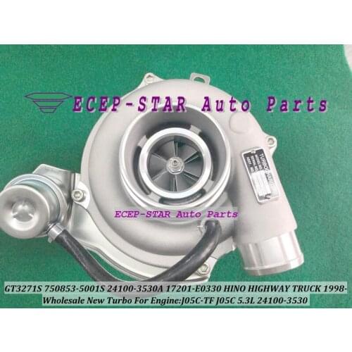Turbo GT3271S 750853 750853-5001S 24100-3530 24100-3530A 17201-E0330 750853-0001 For HINO HIGHWAY TRUCK 1998- J05C-TF J05C 5.3L