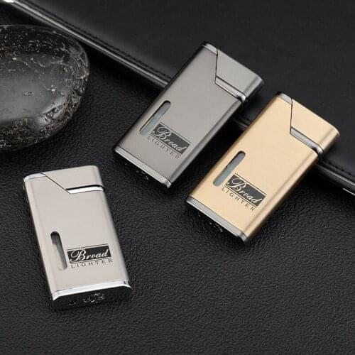 Ultra-thin Visible Gas Lighter Butane Torch Lighter Cigar Cigarettes Lighter Turbo Lighters Smoking Accessories Gadgets For Men