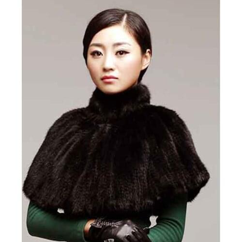 Autumn 100% real mink fur woven scarf womens knitted shawl mink scarf shawl cloak fashion ladys skin color female real winter