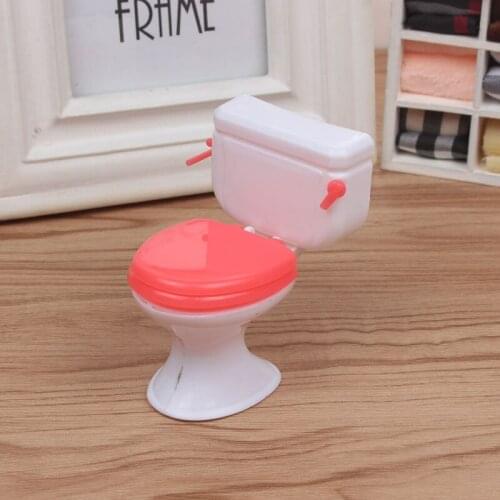 1PCs Mini Dollhouse Furniture Vintage Bathroom Modeling White Toilet Doll House Miniature Baby Pretend Toys Dolls Accessories