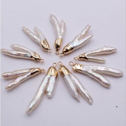 2pcs/lot Natural Freshwater Pearl Shaped Irregular Connector Used For DIY Handmade Jewelry Making Accessories