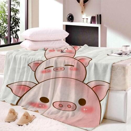 3D Animals pig Family ThinThrow Blanket Printed for Kids Sherpa Blanket for CouchThrows Summer bedsheet Travel Dropshipping