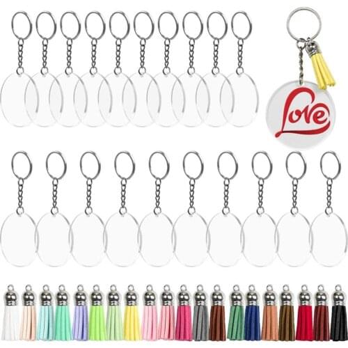 Acrylic Keychain Blanks with Blanks for DIY Keychain Crafting Childrens toys Kids handmade toys Parent-child interaction Crafts
