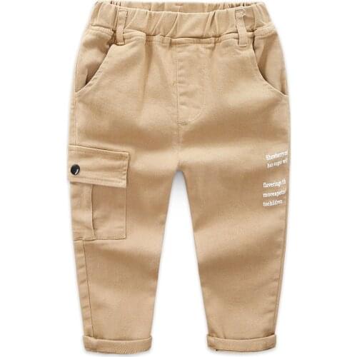 Casual Summer Fall Boys Cargo Pants Quality Elastic Waist Kids Trousers Girls Outwear Childrens Clothes