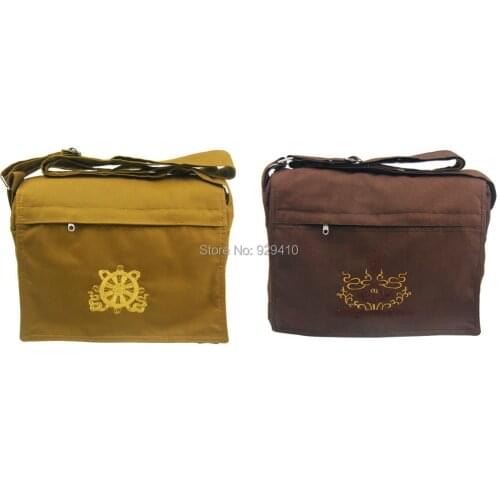 Buddhist shaolin temple Monks bags canvas lay Lohan martial arts bag package brown/coffee/yellow good quality