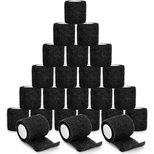 Black Tape Tattoo Handle Bandage Anti-slip Athletic Nonwoven Waterproof Disposable Self-adhesive Elastic Bandage Grip Cover Wrap
