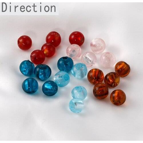 Retro handmade colored glaze color round beads straight hole beads diy jewelry bracelet necklace earrings material accessories