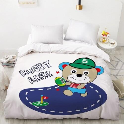 Animal Cartoon Kids Duvet cover Quilt/Blanket/Comfortable Case Bedding for children baby girls 140x200 240x220 for Home bear