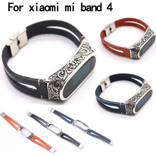 For xiaomi mi band 4 leather bracelet,For mi band 4 leather strap Retro bracelet strap mi band 4 bracelet accessories