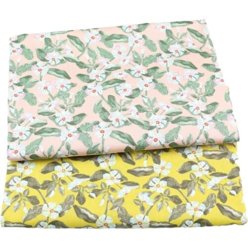 160x50cm Leaves Floral Cotton Twill Printed Sewing Fabric, Making Home Textile Quilt Cover Bed Sheet Girl Dress Cloth