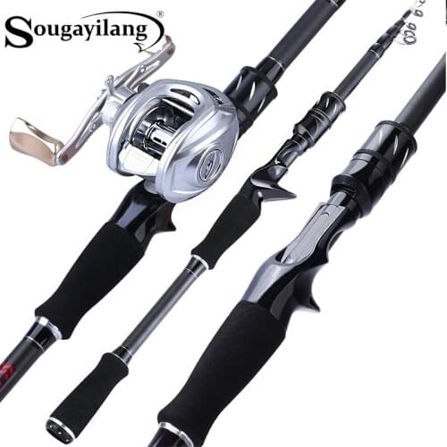 Sougayilang 1.8m 2.1m Fishing Rod Reel Combos and 9+1BB 7.0:1 Gear Ratio Portable Ultraligh Saltwater Freshwater Travel Pole Set