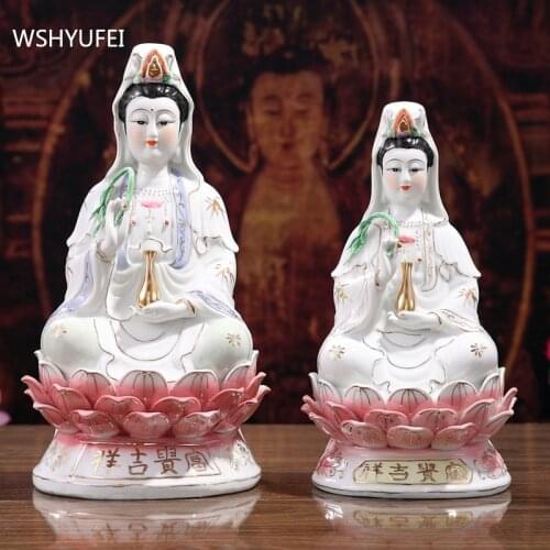 Chinese Ceramics Guanyin Ornaments Home Buddha Statue Auspicious Decoration Housewarming Shop Opening Feng Shui Decor Crafts