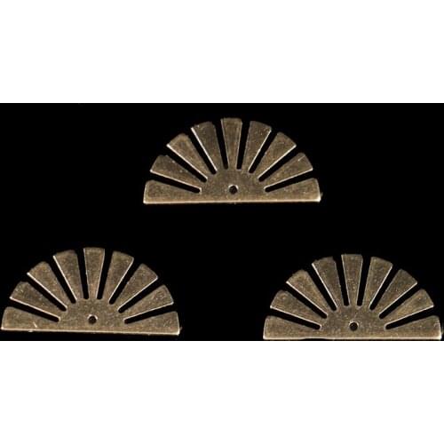 24*12mm Single Hole Fan Shape Pendant Semicircle Shape Copper Pendant Lady Necklace Earring Fashion Jewelry Accessories