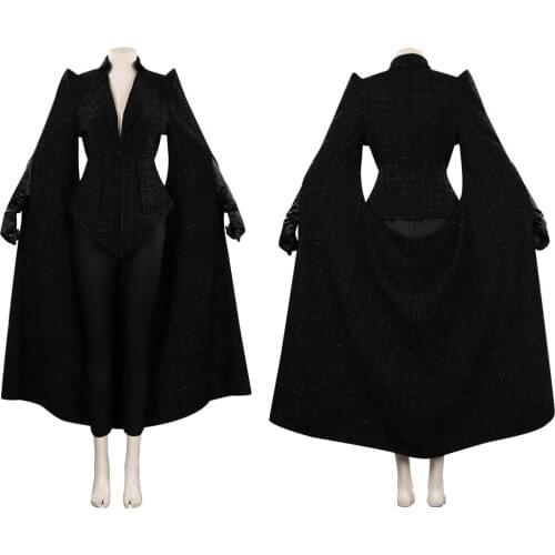 Cruella Cosplay Costume Black Coat Outfits Halloween Carnival Suit