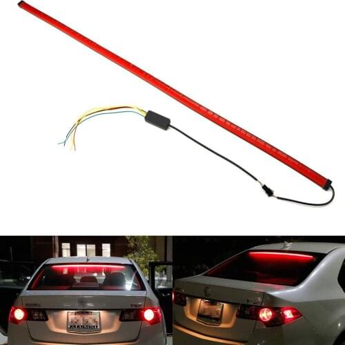Red Led Strip 12V Flowing LED Third Additional Brake Warning Light Turn signal High Mount Stop Signal Light Bar Rear Strip