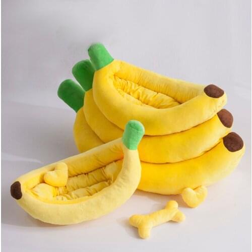 Banana Shape Pet Beds Cat House Detachable Kennel Warm Soft Dogs Sofa Mat Cushion Basket Warm Portable Cat Supplies