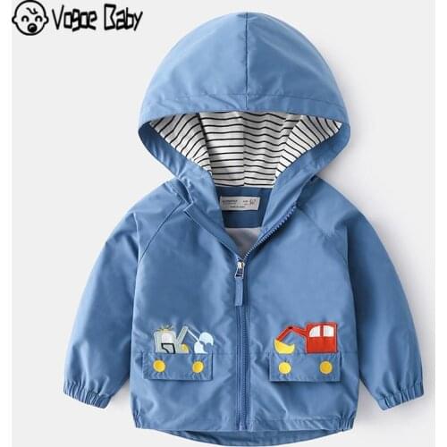 Baby Boy Jacket Spring Children Kids Casual Coat Long Sleeve Windbreaker Cartoon Car With Hood Pattern Zipper Cute Girls 2021New