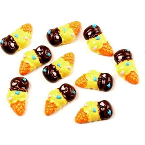 LF 20Pcs Resin Ice Cream Decoration Crafts Flatback Cabochon Embellishments For Scrapbooking Kawaii Cute Diy Accessories