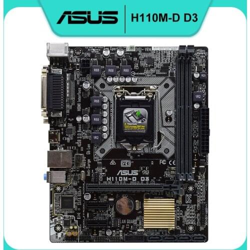 For Asus H110M-D D3 Socket LGA 1151 H110 Desktop Used original USB2.0 USB3.0 motherboard