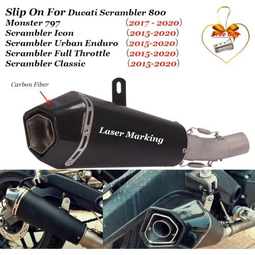 Motorcycle Exhaust Modified Middle Slip Muffler Connection Tube For Ducati Scrambler 800 2015-2020 Monster 797 2017-2020