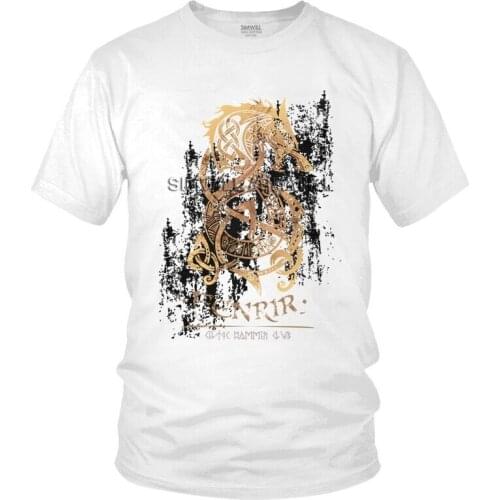 The Monster Wolf Nordic Norse Mythology T-shirt Men Novelty T Shirt Short Sleeve Odin Valhalla Viking Berserk Tshirt Cotton Tee