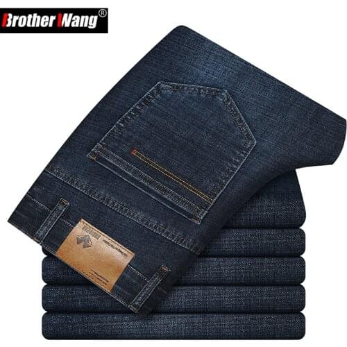 2021 Autumn New Mens Regular Fit Classic Business Jeans High Quality Fashion Casual Stretch Denim Pants Male Brand Trousers