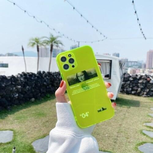 Mona Lisa painting soft Case For iPhone 11 12 Pro Max mini 7 8 Plus XR X XS MAX se silicone phone Cover Street Fashion fundas