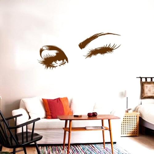 Wall Decal Beautiful Charming eyes Lashes Wink Decor Wall Art Mural Vinyl Decal Stickers Interior Design Bedroom Sticker