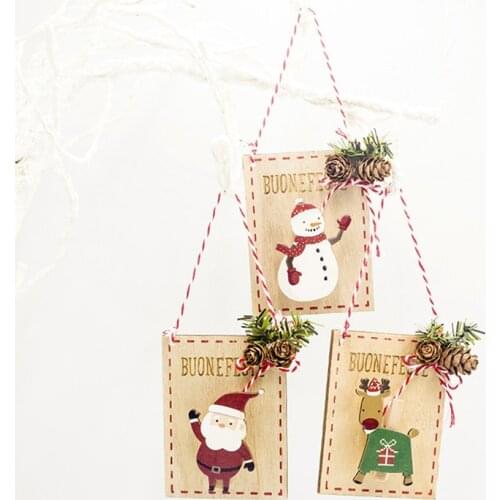 Christmas Decoration House Hangtag Cutout Wooden Sign Ornament For Christmas Closet Door Window Decoration